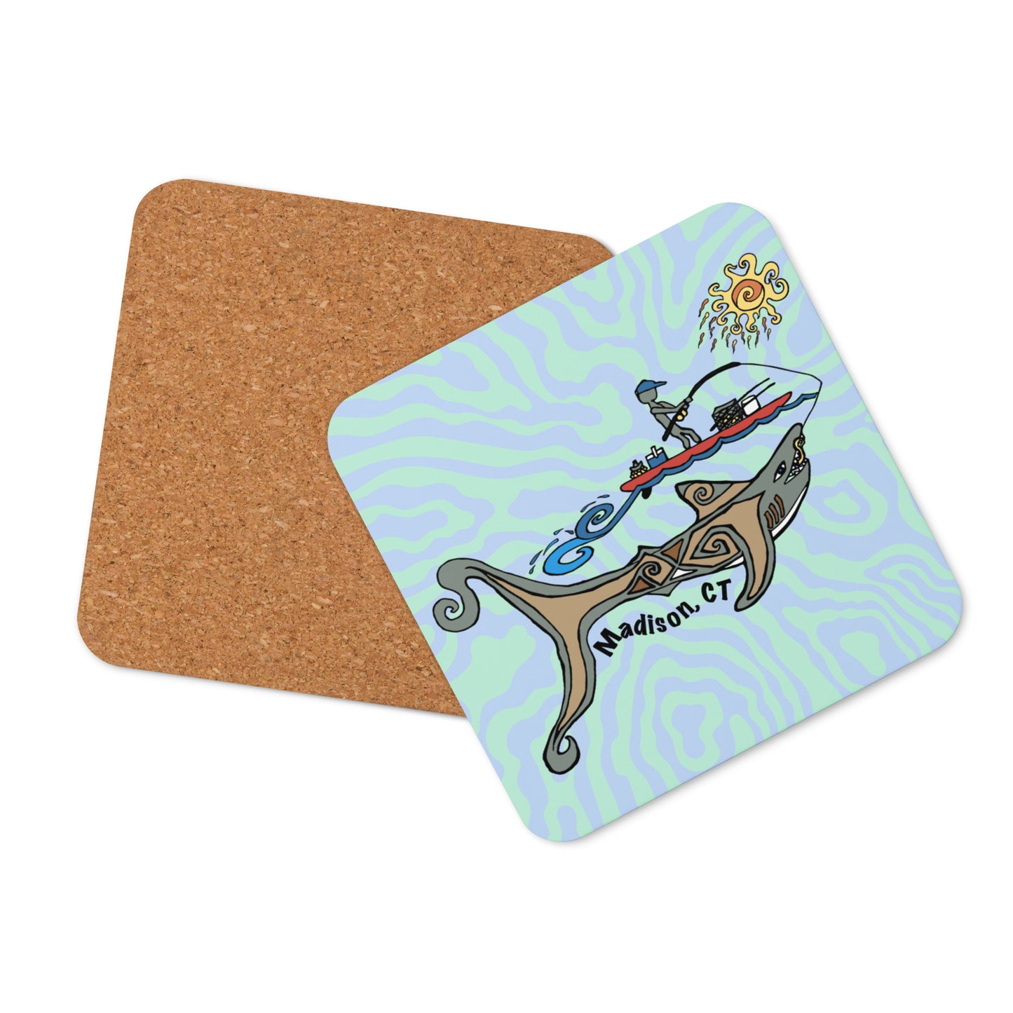 Fish Story Cork-back coaster