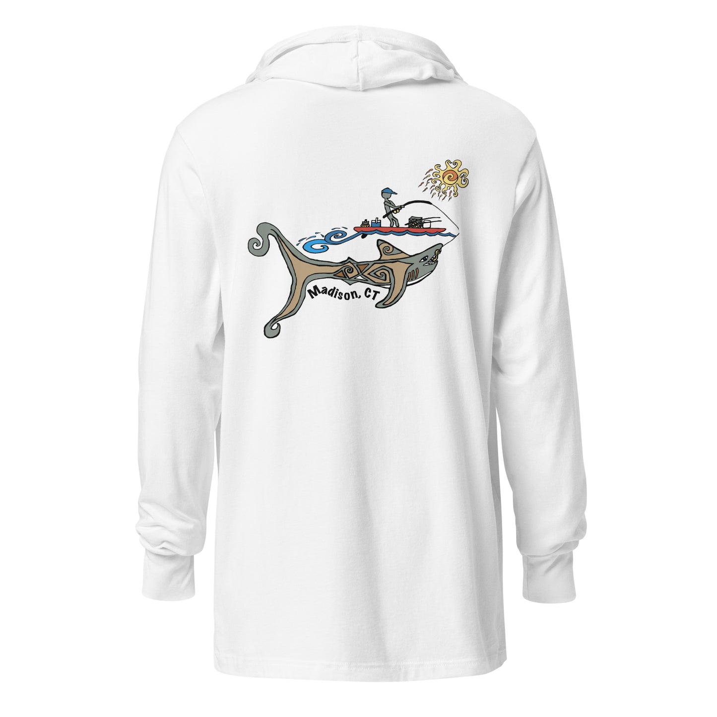 Fish Story Hooded long-sleeve tee